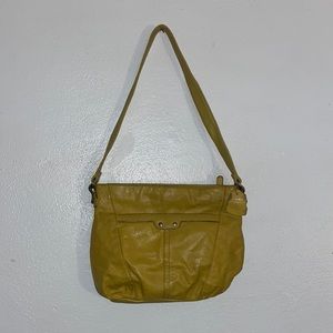 Genuine Leather Yellow Handbag